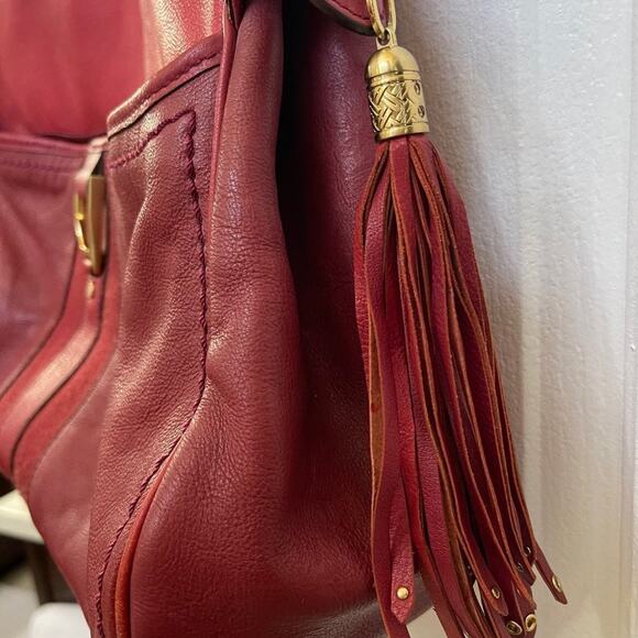 Cole Haan satchel red two toned leather - Picture 5 of 12